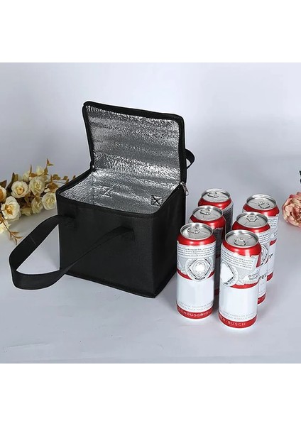 Gümüş Tarzı Kırmızı Taşınabilir Öğle Yemeği Soğutucu Çanta Katlanır Yalıtım Buz Paketi Gıda Termal Çanta Içecek Taşıyıcı Yalıtımlı Çantalar Gıda Dağıtım Çantası (Yurt Dışından) fiyatları