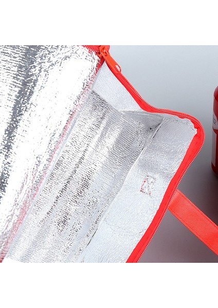 Gümüş Tarzı Kırmızı Taşınabilir Öğle Yemeği Soğutucu Çanta Katlanır Yalıtım Buz Paketi Gıda Termal Çanta Içecek Taşıyıcı Yalıtımlı Çantalar Gıda Dağıtım Çantası (Yurt Dışından) modelleri