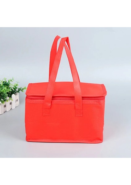 Gümüş Tarzı Kırmızı Taşınabilir Öğle Yemeği Soğutucu Çanta Katlanır Yalıtım Buz Paketi Gıda Termal Çanta Içecek Taşıyıcı Yalıtımlı Çantalar Gıda Dağıtım Çantası (Yurt Dışından) indirimleri