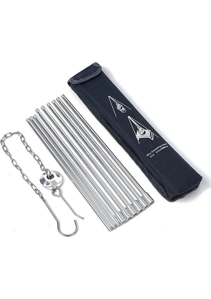 Açık Gri Tarzı Ortable Açık Kamp Tripod Katlanır Kamp Ateşi Tencere Izgara Tencere Asılı Kanca Raf (Yurt Dışından)