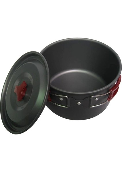 3l 19*11CM Alüminyum Alaşımlı Açık Kamp Pot Kamp Tencere Yemekleri Taşınabilir Tek Tava Pot Açık Sofra Yürüyüş (Yurt Dışından)