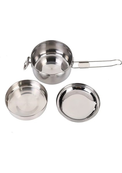 Paslanmaz Çelik Tencere Seti Açık Kamp Pişirme Aşçı Seti Katlanır Kamp Pot Kızartma Tavası Bento Pot Barbekü Sırt Çantası Için (Yurt Dışından) modelleri