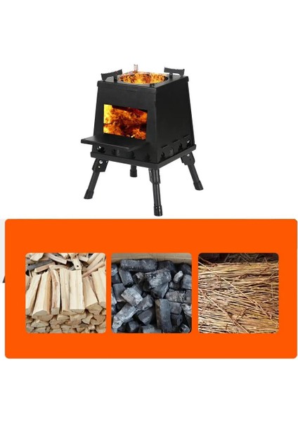 Siyah Stil 22*22*19 cm Kamp Sobası Taşınabilir Katlanabilir Odun Sobası Açık Yürüyüş Seyahat Pişirme Ekipmanları Için Gerilebilir Aracı (Yurt Dışından) fiyatları