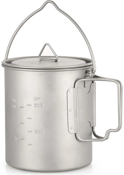 550ML Spork Tarzı ile Tomshoo 750ML Ultralight Titanyum Bardak Tencere Açık Taşınabilir Su Bardağı Kupa Sofra Tencere Titanyum Pot Kamp (Yurt Dışından)