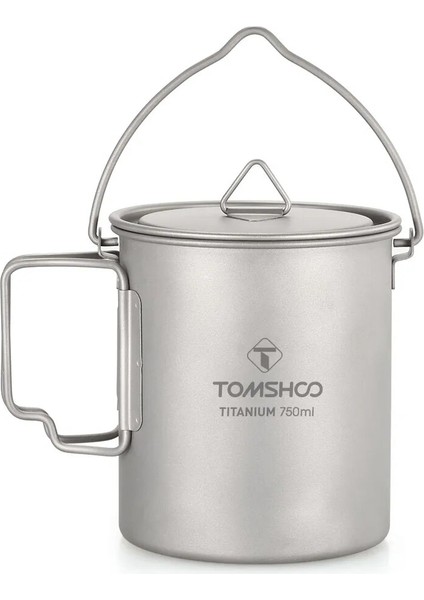 550ML Spork Tarzı ile Tomshoo 750ML Ultralight Titanyum Bardak Tencere Açık Taşınabilir Su Bardağı Kupa Sofra Tencere Titanyum Pot Kamp (Yurt Dışından)