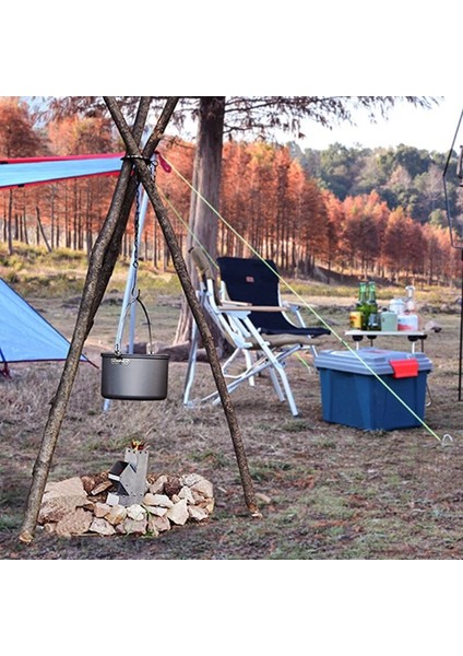 Tripod Seti Stili Taşınabilir Ayrılabilir Paslanmaz Çelik Açık Barbekü Tripod Raf Ayarlanabilir Kamp Kamp Ateşi Izgara Asılı Pot Raf Seti (Yurt Dışından)