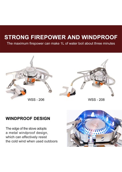 Açık Brülör 208 Tarzı Widesea Kamp Gaz Brülörü Açık Turist Soba Barbekü Barbekü Ekipmanları Mutfak Malzemeleri Tencere Turizm Yürüyüş Benzin (Yurt Dışından) indirimleri