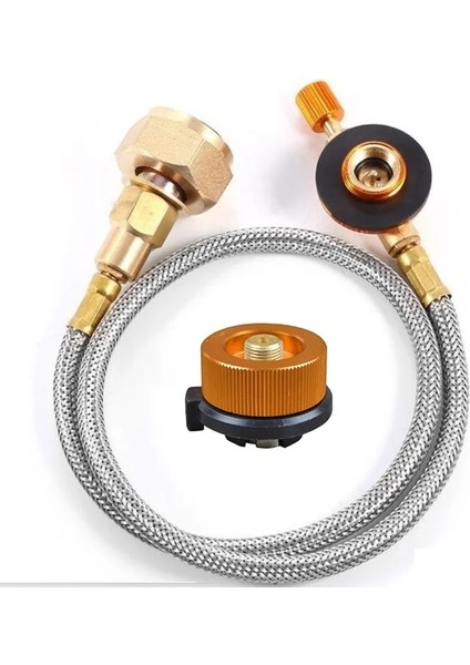QPPJ0007-QPPJ0009 Stili Açık Kamp Gaz Sobası Propan Dolum Adaptörü Brülör Lpg Düz Silindir Tankı Bağlayıcı Konteyner Adaptörü Dayanıklı Metal Borudan Tasarruf Edin (Yurt Dışından)