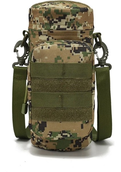Dijital Jungle Stra Stili Doğa Sporları Su Şişesi Çantası Kamuflaj Molle Sistemi Su Şişesi Tutacağı Askeri Avcılık Taktik Su Isıtıcısı Tutacağı Kılıf (Yurt Dışından)