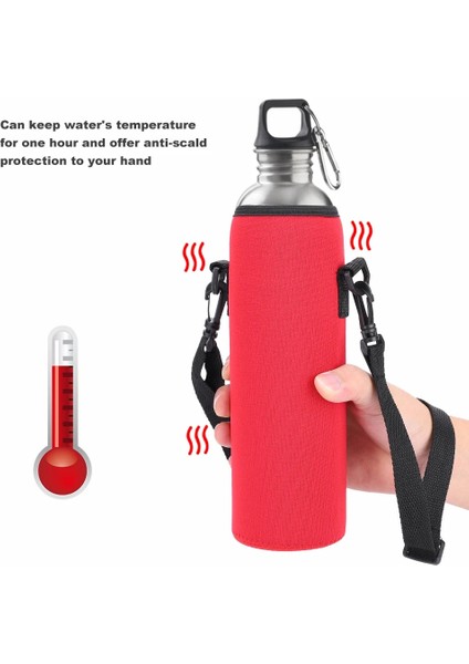 Siyah Stil Doğa Sporları Su Şişesi Termal Tutucu Çanta Haşlanmaya Karşı Korumalı Kılıf Kapak Kılıf Kayışlı 1 L Su Şişesi Için Uygun (Yurt Dışından) fırsatları