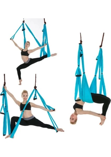 Kumral Tarzı 6 Kolu Anti-Yerçekimi Yoga Hamak Kumaş Yoga Uçan Salıncak Çekiş Cihazı Yoga Hamak Seti Pilates Vücut Şekillendirme Için Ekipman (Yurt Dışından)