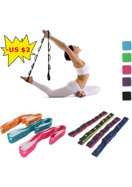 Kırmızı Stil Yoga Çekme Kayışı Kemer Polyester Lateks Elastik Latin Dansı Germe Bandı Döngü Yoga Pilates Gym Fitness Egzersiz Direnç Bantları (Yurt Dışından) fiyatları