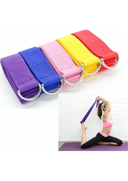Yeşil Stil 183CM Multicolors Port Yoga Streç Kayış D-Ring Kemer Spor Bel Bacak Spor Ayarlanabilir Kemer Bel Bacak Direnci Spor Bandı (Yurt Dışından) modelleri