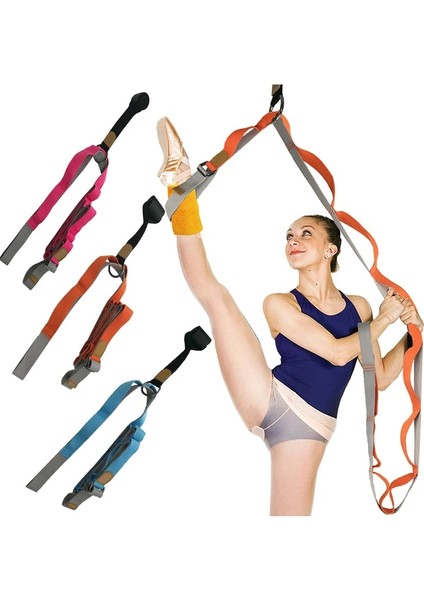 Turuncu Tarzı Yoga Kemer Bandı Kapı Esnekliği Bale Spor Salonu Eğitmeni Için Germe Bacak Sedye Kayışı Yoga Aksesuarları Tam Bölmeler Bacak Streç (Yurt Dışından)