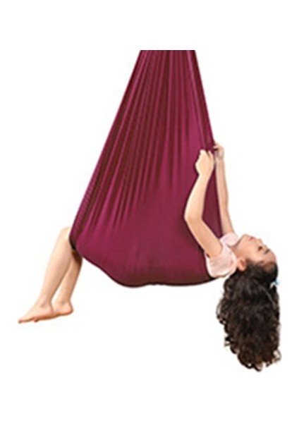 Şarap Kırmızısı Stili S Beden Kilitler ile Çok Fonksiyonlu Elastik Çocuklar Hava Hamak Çocuklar Asılı Sarılın Salıncak Koltuk Hava Yoga Hamak Uçan Salıncak (Yurt Dışından)