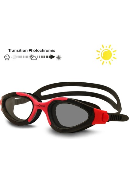 Siyah-Kırmızı Tarzı Fotokromik Geçiş Yüzme Gözlükleri Yüzme Gözlükleri Triatlon Buğu Önleyici UV400 Kolay Ayarlama Rahat (Yurt Dışından) fiyatları