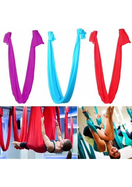 Mor Tarzı Yeni Elastik Hava Uçan Anti-Yerçekimi Yoga Hamak Salıncak Kemerleri Yoga Eğitimi Vücut Geliştirme Fitness Ekipmanları Için * 1m (Yurt Dışından) modelleri