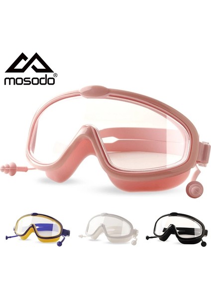 Beyaz Stil Mosodo Çocuk Yüzme Gözlükleri Kulak Tıkacı Silikon Çocuk Yüzme Havuzu Gözlükleri Buğu Önleyici Gözlük Erkek Kız Dalış Maskesi Kılıflı (Yurt Dışından) fiyatları