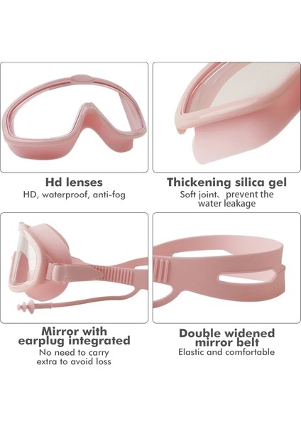Beyaz Stil Mosodo Çocuk Yüzme Gözlükleri Kulak Tıkacı Silikon Çocuk Yüzme Havuzu Gözlükleri Buğu Önleyici Gözlük Erkek Kız Dalış Maskesi Kılıflı (Yurt Dışından) fırsatları