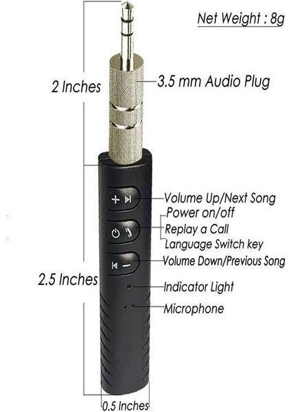 Bluetooth Kiti 450 Mirofonlu Aux Çıkışlı