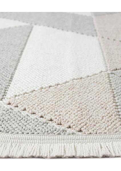 Krem Bej Gri Yumuşak Dokulu Yuvarlak Halı Kilim Mutfak Koridor Yolluk Dokuma Makine Halısı 008 Daire fiyatları