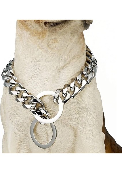 Gümüş Tarzı 40CM x 2.0mm Gümüş Kayma Zinciri Köpek Tasması Küba Link Zinciri Metal Linkler Ağır Hizmet Pürüzsüz Düz Zincir Tasma Yaka Küçük Orta Büyük Köpekler Için (Yurt Dışından) modelleri