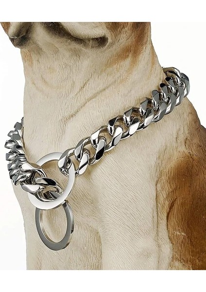 Gümüş Tarzı 40CM x 2.0mm Gümüş Kayma Zinciri Köpek Tasması Küba Link Zinciri Metal Linkler Ağır Hizmet Pürüzsüz Düz Zincir Tasma Yaka Küçük Orta Büyük Köpekler Için (Yurt Dışından) fırsatları