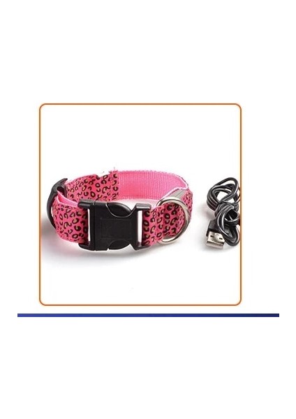 USB Pembe Tarzı M Beden LED Köpek Tasması USB Şarj Edilebilir Naylon Leopar Baskı LED Işıklı Köpek Tasmaları Köpek Gece Yürüyüşü Güvenle Glow Kolye Pet Malzemeleri (Yurt Dışından)