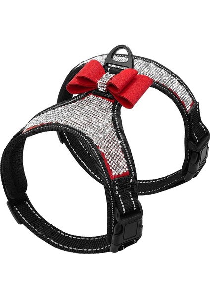 064 Kırmızı Stil L Beden Moda Yansıtıcı Bling Taklidi Köpek Koşum Naylon Pitbull Pug Küçük Orta Köpekler Koşum Yelek Ilmek ile Köpek Aksesuarları (Yurt Dışından)