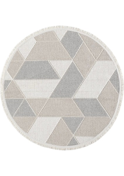 Krem Bej Gri Yumuşak Dokulu Yuvarlak Halı Kilim Mutfak Koridor Yolluk Dokuma Makine Halısı 008 Daire indirimleri