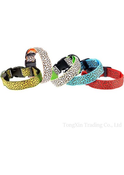 Turuncu Tarzı S Beden LED Köpek Tasması USB Şarj Edilebilir Naylon Leopar Baskı LED Işıklı Köpek Tasmaları Köpek Gece Yürüyüşü Güvenle Glow Kolye Pet Malzemeleri (Yurt Dışından) fırsatları