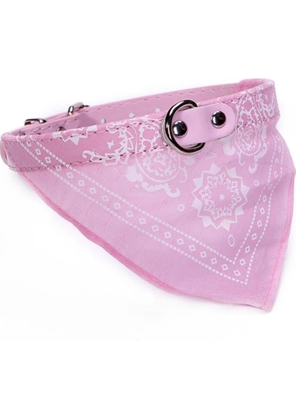 Pembe Tarzı S Beden Yeni Köpek Bandana Yaka Ayarlanabilir Kedi Pet Atkısı Pu Yaka Baskılı Üçgen Eşarp ile (Yurt Dışından)