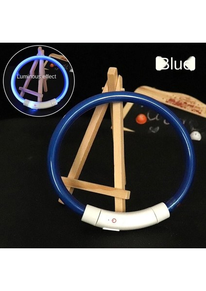 Mavi Stil LED USB Köpek Tasması Pet Köpek Tasması Gece Köpek Tasmaları Parlayan Aydınlık Şarj Edilebilir LED Gece Güvenliği Yanıp Sönen Glow (Yurt Dışından)
