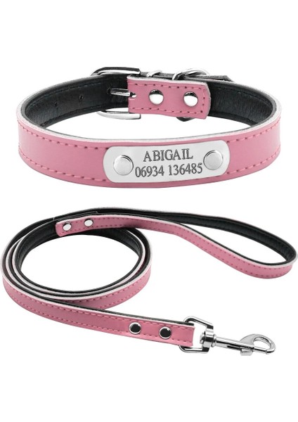 Pembe Tarzı M Beden 4 Renk Kişiselleştirilmiş Oyulmuş Köpek Yaka Tasma Seti Özelleştirilmiş Isim Telefon Metal Toka Kedi Yavrusu Pet Kımlık Yaka Xs S M (Yurt Dışından)