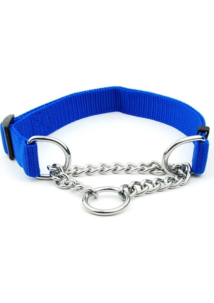 Mavi Stil 40-72CM 1 Adet Yeni Köpek Tasması Kaynaklı Link Zinciri ile Pet Naylon Slollar Köpek Eğitim Aksesuarları Büyük Köpek Için Ayarlanabilir Yaka (Yurt Dışından)