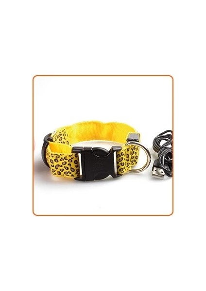 USB Sarı Stil L Beden LED Köpek Tasması USB Şarj Edilebilir Naylon Leopar Baskı LED Işıklı Köpek Tasmaları Köpek Gece Yürüyüşü Güvenle Glow Kolye Pet Malzemeleri (Yurt Dışından)