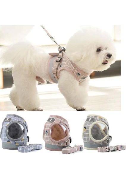 Pembe Tarzı M Beden Köpek Koşum Nefes Örgü Yelek Ayarlanabilir Köpek Koşum ve Küçük Köpekler Için Tasma Seti Yansıtıcı Pet Yaka Köpek Aksesuarları (Yurt Dışından) modelleri