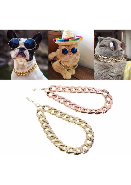 Altın Tarzı 45CM Moda Pet Köpek Kolye Yaka Kalın Altın Zincir Kaplama Plastik Tanımlanmış Güvenlik Yaka Köpek Köpekleri Malzemeleri 36CMCM C42 (Yurt Dışından) fiyatları