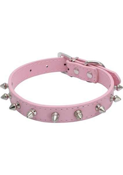 Pembe Tarzı S Beden Anti Isırma Pu Köpek Kedi Yaka Ayarlanabilir Elektrolizle Çivili Yumuşak Rahat Pet Yaka Küçük Köpekler Yürüyüş Koşu Kediler Zincirleri Için (Yurt Dışından)