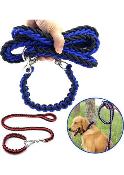 Kırmızı Stil 43-53 cm Naylon Örgülü Köpek Tasması ve Tasma Seti Çekiş Halatı Küçük Orta Büyük Köpek Leaen Pitbull Bull Terrier Pet Aksesuarları (Yurt Dışından) modelleri