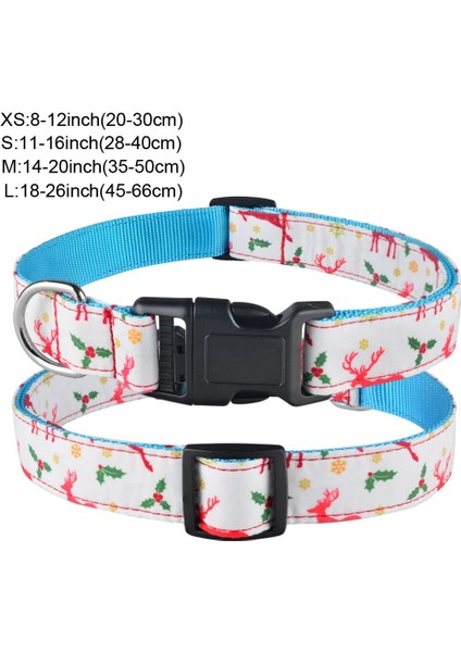 Beyaz Stil 22-33 cm Noel Köpek Yaka ve Çan Kumaş Kadın Erkek Köpek Pet Papyon Ayarlanabilir x Orta Büyük Köpek Yaka Pet Yaka Naylon (Yurt Dışından)