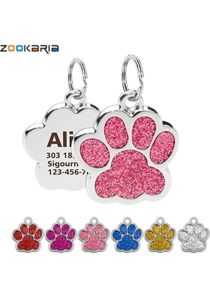 Köpek Pençe-Pembe Tarzı Özelleştirilmiş Pet Kımlık Etiketleri Oyulmuş Pet Adı Numarası Adres Kedi Köpek Tasması Pet Kolye Yavru Kedi Kolye Charm Yaka Aksesuarları (Yurt Dışından) modelleri