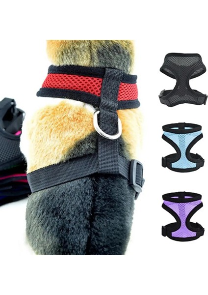 Pembe Tarzı M Beden Nefes Alabilir Örgü Küçük Köpek Pet Koşum ve Tasma Seti Kedi Yelek Koşum Yaka Chihuahua Yavru Pug Bulldog Kedi Arnes Perro (Yurt Dışından)