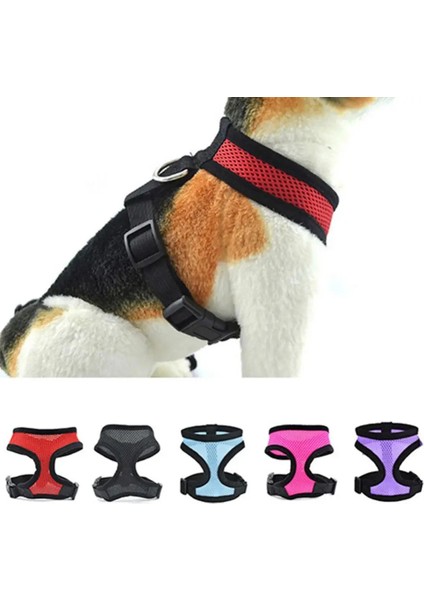 Pembe Tarzı M Beden Nefes Alabilir Örgü Küçük Köpek Pet Koşum ve Tasma Seti Kedi Yelek Koşum Yaka Chihuahua Yavru Pug Bulldog Kedi Arnes Perro (Yurt Dışından)