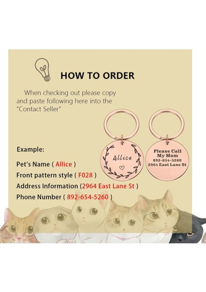 Malzeme 4 Tarzı Orta 29 mm Kişiselleştirilmiş Kediler Köpekler Kimlik Etiketleri Çiçek Çelengi Küçük ve Büyük Sayılar Için Özel Adres Pet Yaka Aksesuarları Basit Tasarım (Yurt Dışından) modelleri