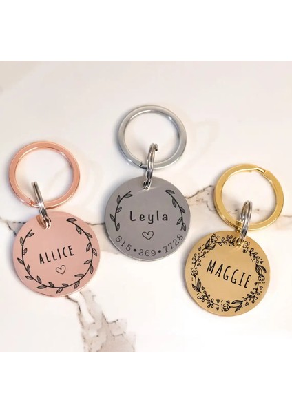 Malzeme 4 Tarzı Orta 29 mm Kişiselleştirilmiş Kediler Köpekler Kimlik Etiketleri Çiçek Çelengi Küçük ve Büyük Sayılar Için Özel Adres Pet Yaka Aksesuarları Basit Tasarım (Yurt Dışından) indirimleri