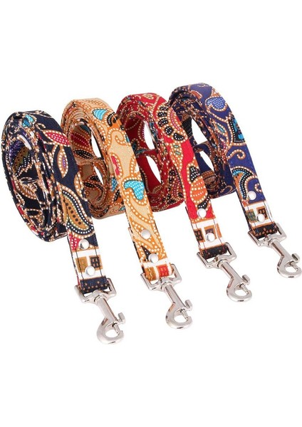 Siyah Stil 1.5X120CM Bohem Köpek Tasma Halat Kumaş Yürüyüş Eğitimi Pet Köpek Tasması Kişiselleştirilmiş Evcil Hayvan Aksesuarları Ürün Köpek Tasması ve Tasma Seti (Yurt Dışından)