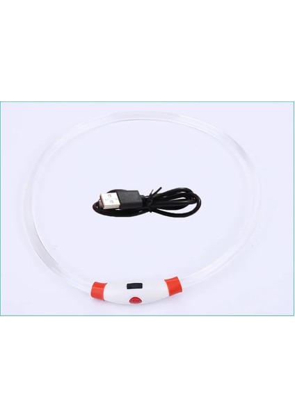 USB Tarzı ile Kırmızı U 70CM USB Şarj LED Işıklı Köpek Tasması Küçük Orta Köpekler Için Gece Yanıp Sönen Köpek Tasması Zincir Malzemeleri Pet Ürünleri (Yurt Dışından)