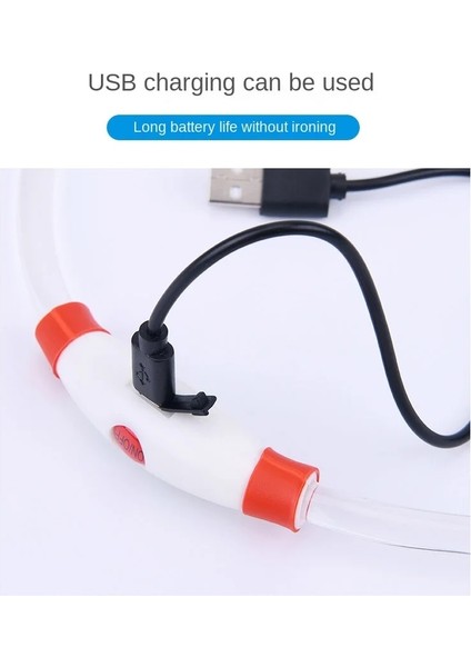 USB Tarzı ile Kırmızı U 70CM USB Şarj LED Işıklı Köpek Tasması Küçük Orta Köpekler Için Gece Yanıp Sönen Köpek Tasması Zincir Malzemeleri Pet Ürünleri (Yurt Dışından) indirimleri