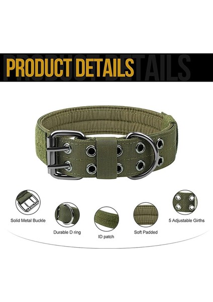 Siyah Stil Xl- Boyun 55-63CM Benepaw Dayanıklı Taktik Köpek Tasması Ayarlanabilir Ağır Hizmet Askeri Eğitim Pet Yaka Orta Büyük Köpekler Sihirli Etiket Kımlık Paneli (Yurt Dışından) fırsatları